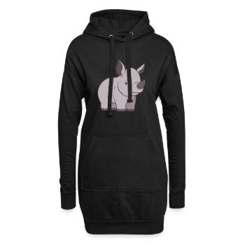 Rhinozeros - Hoodie-Kleid - Schwarz - Vorne