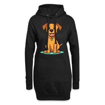 Niedliches Hundedesign für Hundebesitzer - Hoodie-Kleid - Schwarz - Vorne