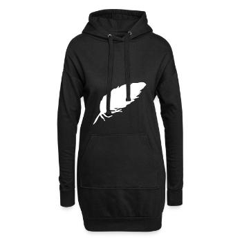 Feder - Hoodie-Kleid - Schwarz - Vorne