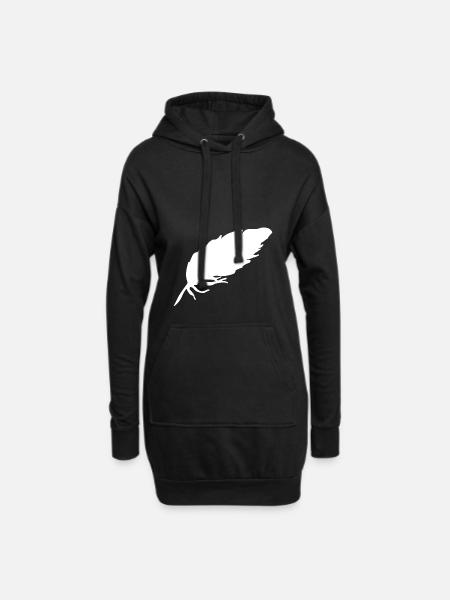 Feder - Hoodie-Kleid - Schwarz