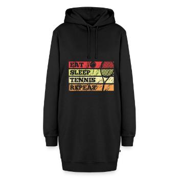 Mangez, dormez, jouez au tennis, répétez le tennis rétro vintage - Sweat-shirt à capuche long Femme - noir - Devant