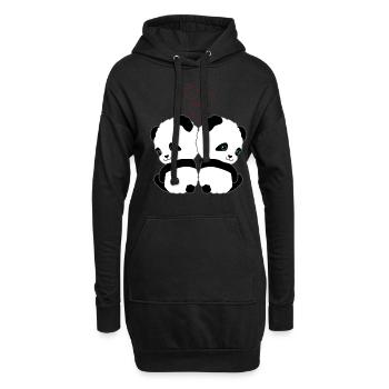 Panda Pandabär Liebe Herzen Frauen Männer Kinder - Hoodie-Kleid - Schwarz - Vorne