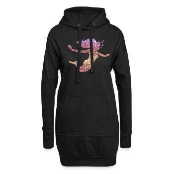 Sirène paillettes cadeau femmes filles - Sweat-shirt à capuche long Femme - noir - Devant