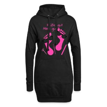 Fußpflege Pediküre Podologe Nagelstudio Geschenk - Hoodie-Kleid - Schwarz - Vorne