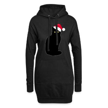 Lustige Katze Weihnachten Geschenk Geschenkidee - Hoodie-Kleid - Schwarz - Vorne