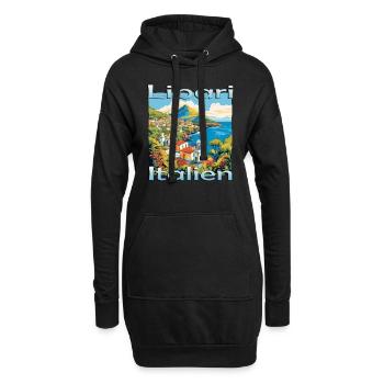 Italien Lipari Sizilien Faszinierendes Design - Hoodie-Kleid - Schwarz - Vorne