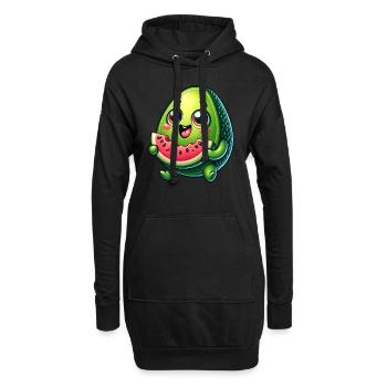 Bande dessinée sucrée à l’avocat et à la pastèque - Sweat-shirt à capuche long Femme - noir - Devant