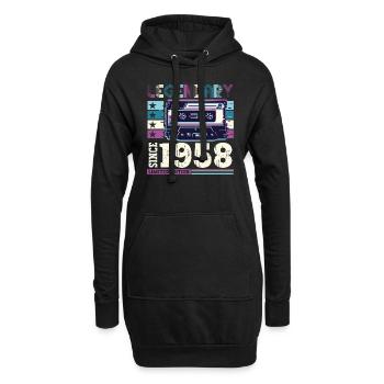 Légende 1958 62ème Anniversaire Cadeau Hommes - Sweat-shirt à capuche long Femme - noir - Devant