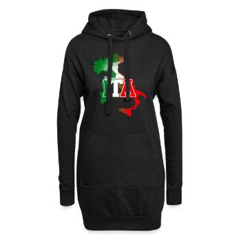 Carte de l’équipe ITA Italie avec modèle de balle - Sweat-shirt à capuche long Femme - noir - Devant