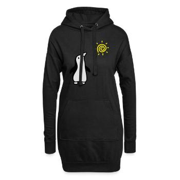 Penguin + soleil - Sweat-shirt à capuche long Femme - noir - Devant