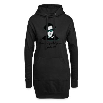 François l'embrouille - Sweat-shirt à capuche long Femme - noir - Devant