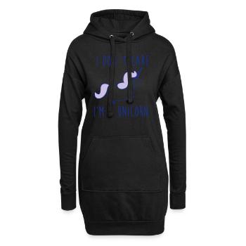 i dont care im a unicorn - Sweat-shirt à capuche long Femme - noir - Devant