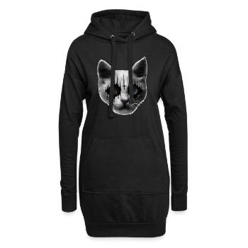 Black Metal Cat - Sweat-shirt à capuche long Femme - noir - Devant