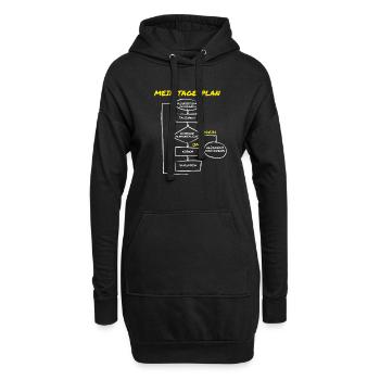 Tauchen Taucher Tagesplan Glücklich Meer Geschenk - Hoodie-Kleid - Schwarz - Vorne