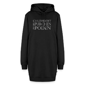 Chleudert den Purchen zu Poden! - Hoodie-Kleid - Schwarz - Vorne