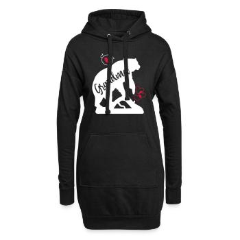 Grand-maman ours - Sweat-shirt à capuche long Femme - noir - Devant