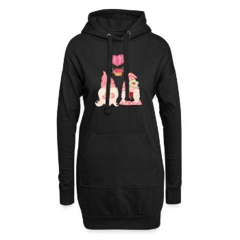 Valentinstag gnome - Hoodie-Kleid - Schwarz - Vorne