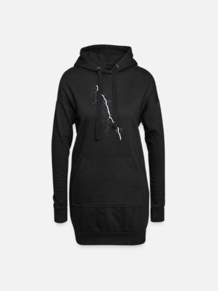Blitz blau - Hoodie-Kleid - Schwarz
