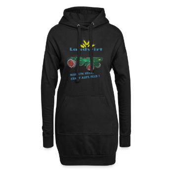 Traktor, Landwirt, Oldtimer - Hoodie-Kleid - Schwarz - Vorne