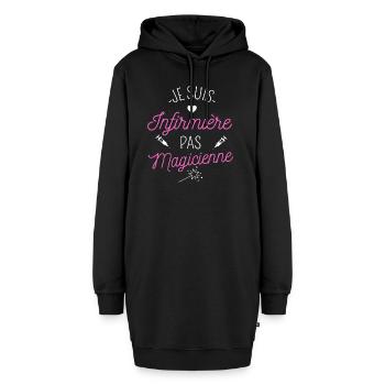 Infirmière pas magicienne humour infirmiere cadeau - Sweat-shirt à capuche long Femme - noir - Devant