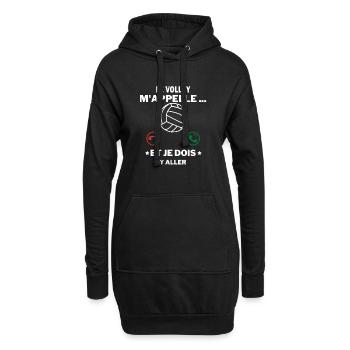 appelle et je dois y aller phrase drôles Le Volley - Sweat-shirt à capuche long Femme - noir - Devant
