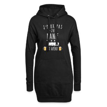 j'peux pas j'ai manif et apéro - Sweat-shirt à capuche long Femme - noir - Devant