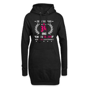 cadeau humour anniversaire 34 ans femme - Sweat-shirt à capuche long Femme - noir - Devant