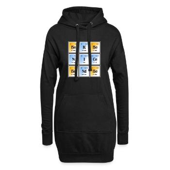 Sei nett Sei freundlich | Periodensystem der Elemente - Hoodie-Kleid - Schwarz - Vorne