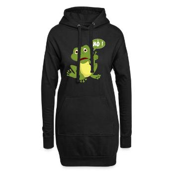 Heute mal Nö ! Lustiges T-Shirt mit Frosch Design - Hoodie-Kleid - Schwarz - Vorne