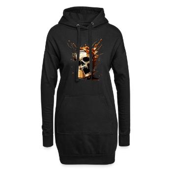 Explosion de bière Skull - Sweat-shirt à capuche long Femme - noir - Devant