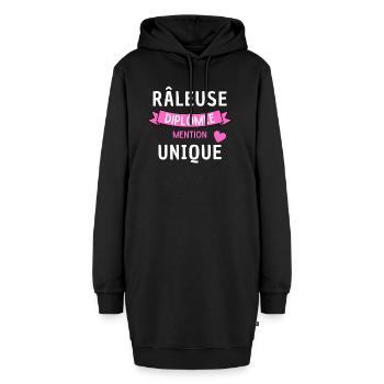 Râleuse diplômée mention UNIQUE Humour - Sweat-shirt à capuche long Femme - noir - Devant