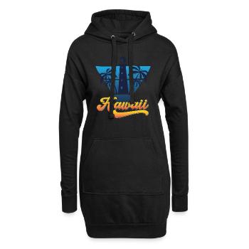 Conception de la plage du phare d’Hawaï - Sweat-shirt à capuche long Femme - noir - Devant