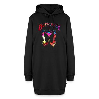 Schmetterling Insekt Schmetterling Natur Sommer bunte Kunst - Hoodie-Kleid - Schwarz - Vorne