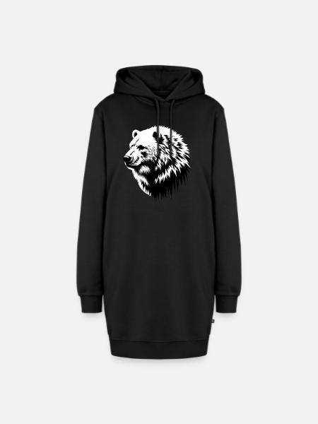 Bär | Eisbäar - Hoodie-Kleid - Schwarz