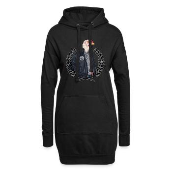 Oldschool Rude Boy - Hoodie-Kleid - Schwarz - Vorne
