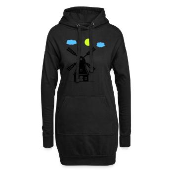Moulin à vent - Sweat-shirt à capuche long Femme - noir - Devant