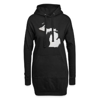 Michigan (USA) | echter Volleyball | Landkarte - Hoodie-Kleid - Schwarz - Vorne