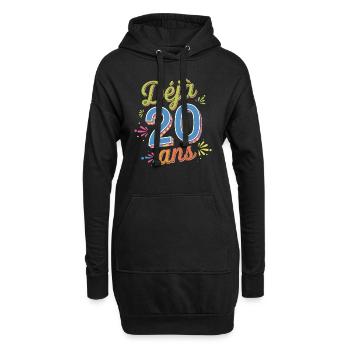 Déjà 20 ans - Sweat-shirt à capuche long Femme - noir - Devant