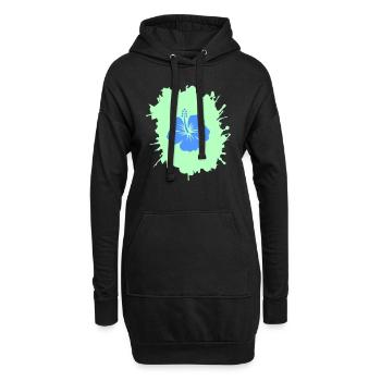 hibiskus klecks - Hoodie-Kleid - Schwarz - Vorne