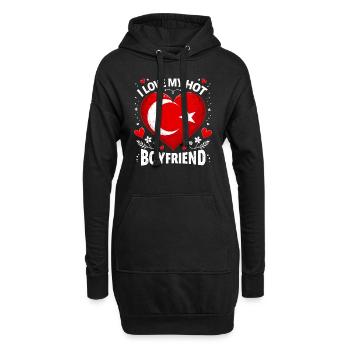 Boyfriend turc chaud - Love - Sweat-shirt à capuche long Femme - noir - Devant