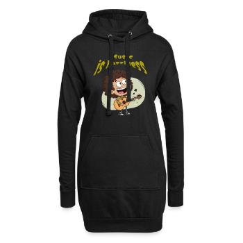 Dessin animé drôle - Sweat-shirt à capuche long Femme - noir - Devant