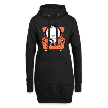 Ente Gamer zocken Controller Headset Sessel sitzen - Hoodie-Kleid - Schwarz - Vorne