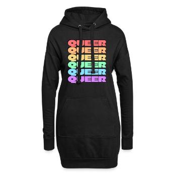 Queer gay pride 6 rainbow colors - Hoodie Dress - black - Front