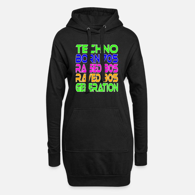 Techno Generation - Hoodie-Kleid - Schwarz