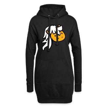 Pferd Süß Pony Fohlen Pferdemädchen Lange Haare - Hoodie-Kleid - Schwarz - Vorne