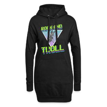 Rock und Troll - Hoodie-Kleid - Schwarz - Vorne