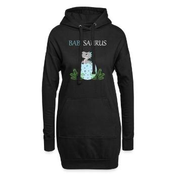 Babysaurus Bub T-Rex geschlüpft Dinosaurier Ei - Hoodie-Kleid - Schwarz - Vorne
