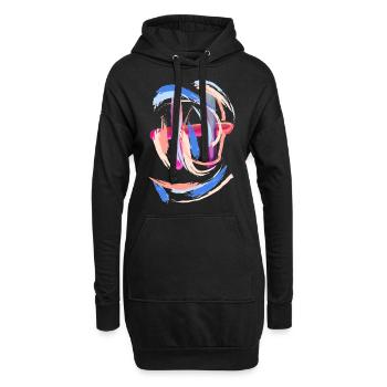 Buchstabe "H" - Hoodie-Kleid - Schwarz - Vorne