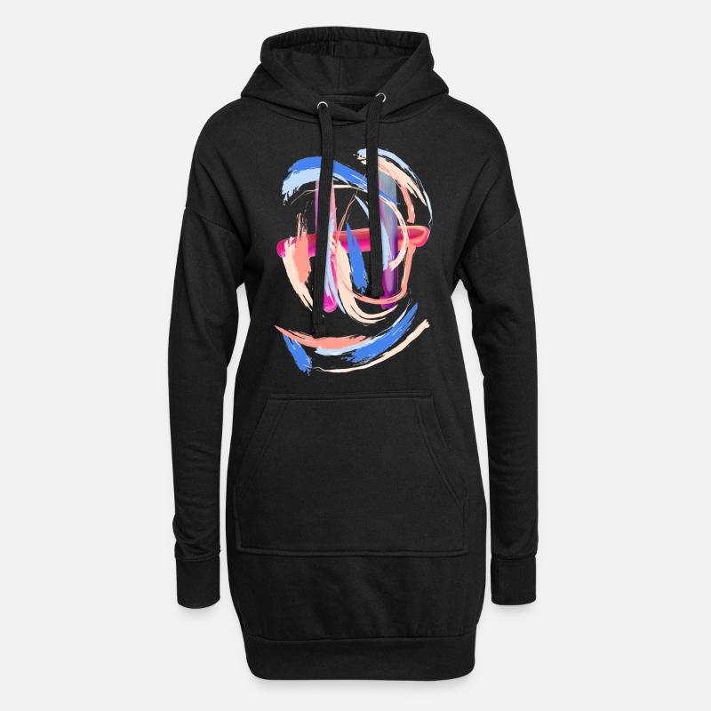 Buchstabe "H" - Hoodie-Kleid - Schwarz