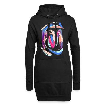 Buchstabe "M" - Hoodie-Kleid - Schwarz - Vorne